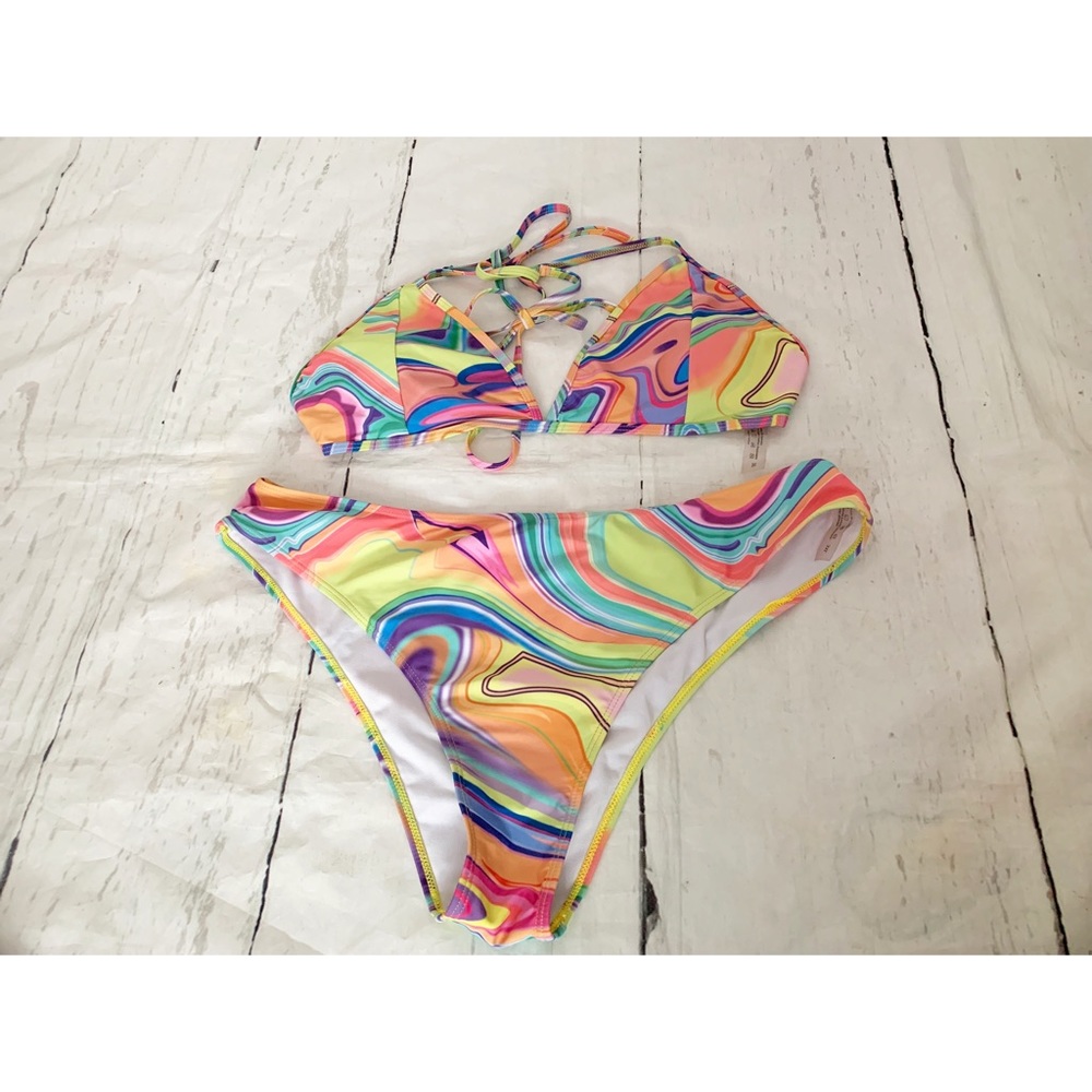 2 Piece Multi Color Bikini Bathing Suit Size 3XL